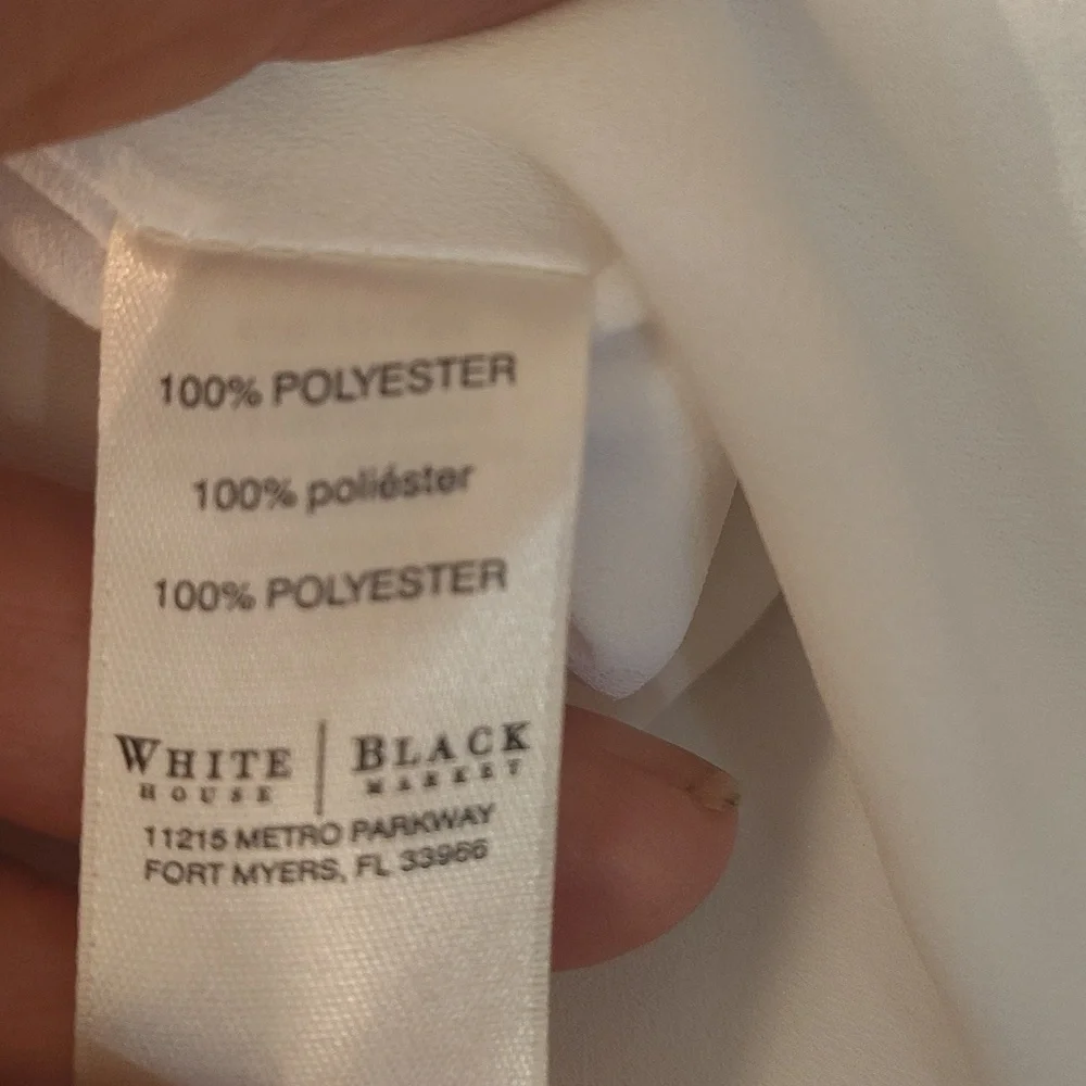 Black House White Market Tank Top, White, High /Low,  Asymmetrical Hem, Sheer, M - Picture 10 of 10